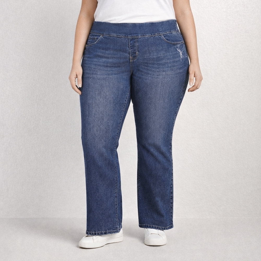 Old Navy Women’s Blue Bootcut Jeans Pull-On Elastic Waist – Used